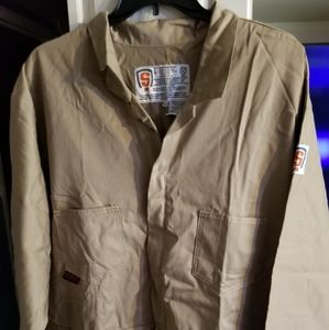 Stanco Full Featured Coverall 100% FR Cotton, Tank/Khaki, FRC681